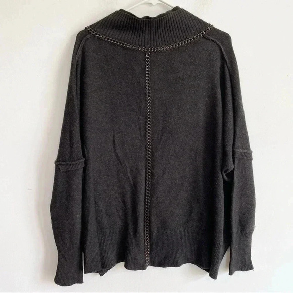 ALL SAINTS Spitalfields from Wasteland Chain Trim Cardigan Gray Wool Cashmere 10 - Picture 2 of 11